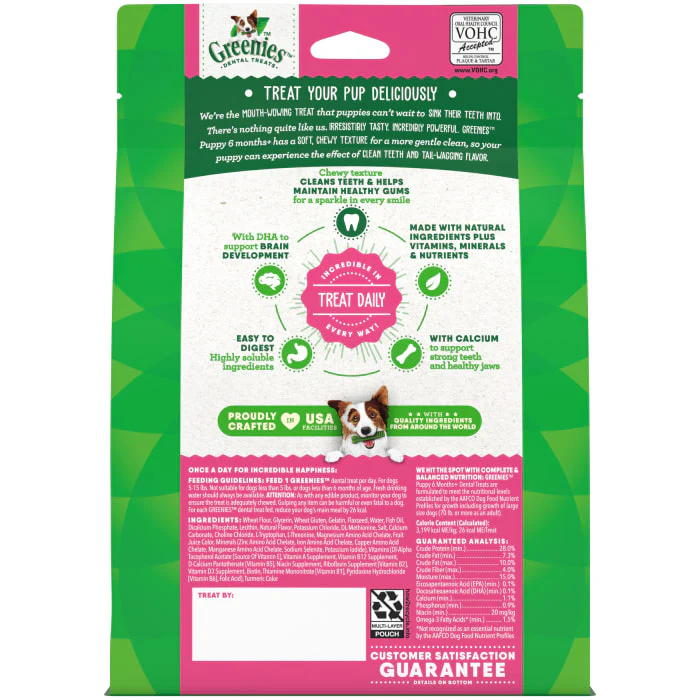 GREENIES Puppy Teenie Size Natural Dental Dog Treats, 12 oz. Pack (43 Treats) - Image 3